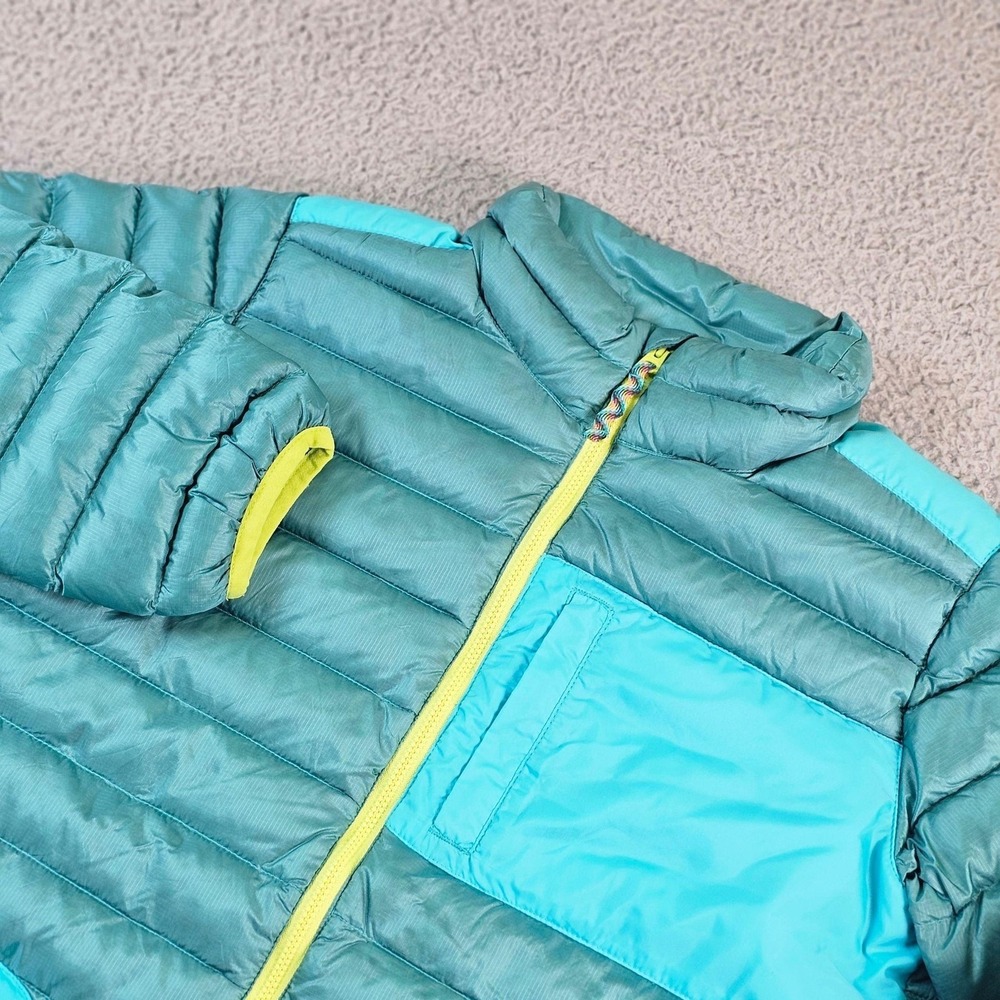 Burton Jacket Girls XL 18 Blue Green Down Puffer‎ Dryride Ski Snowboard Winter